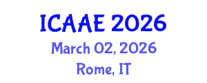 International Conference on Aerospace and Aviation Engineering (ICAAE) March 02, 2026 - Rome, Italy