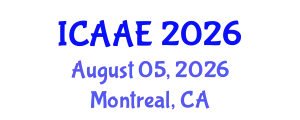 International Conference on Aerospace and Aviation Engineering (ICAAE) August 05, 2026 - Montreal, Canada