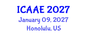International Conference on Aerospace and Aviation Engineering (ICAAE) January 09, 2027 - Honolulu, United States