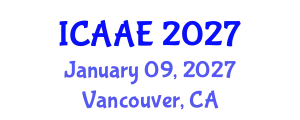 International Conference on Aerospace and Aviation Engineering (ICAAE) January 09, 2027 - Vancouver, Canada