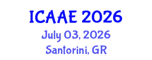International Conference on Aerospace and Aviation Engineering (ICAAE) July 03, 2026 - Santorini, Greece