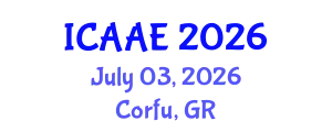 International Conference on Aerospace and Aviation Engineering (ICAAE) July 03, 2026 - Corfu, Greece