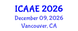 International Conference on Aerospace and Aviation Engineering (ICAAE) December 09, 2026 - Vancouver, Canada