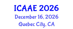 International Conference on Aerospace and Aviation Engineering (ICAAE) December 16, 2026 - Quebec City, Canada