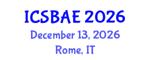 International Conference on Sustainable Building and Architectural Engineering (ICSBAE) December 13, 2026 - Rome, Italy
