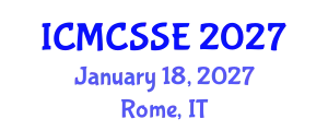 International Conference on Mathematical, Computational and Statistical Sciences and Engineering (ICMCSSE) January 18, 2027 - Rome, Italy