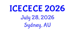 International Conference on Electrical, Computer, Electronics and Communication Engineering (ICECECE) July 28, 2026 - Sydney, Australia