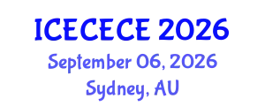 International Conference on Electrical, Computer, Electronics and Communication Engineering (ICECECE) September 06, 2026 - Sydney, Australia