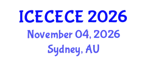 International Conference on Electrical, Computer, Electronics and Communication Engineering (ICECECE) November 04, 2026 - Sydney, Australia