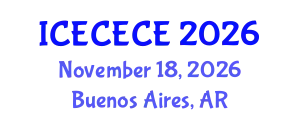 International Conference on Electrical, Computer, Electronics and Communication Engineering (ICECECE) November 18, 2026 - Buenos Aires, Argentina