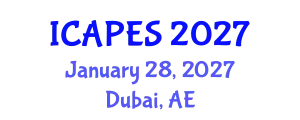 International Conference on Aerospace, Propulsion and Energy Sciences (ICAPES) January 28, 2027 - Dubai, United Arab Emirates