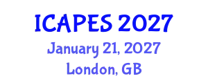 International Conference on Aerospace, Propulsion and Energy Sciences (ICAPES) January 21, 2027 - London, United Kingdom