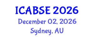 International Conference on Agricultural and Biological Systems Engineering (ICABSE) December 02, 2026 - Sydney, Australia