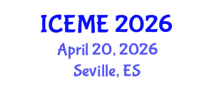International Conference on Electrical and Mechanical Engineering (ICEME) April 20, 2026 - Seville, Spain