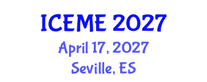 International Conference on Electrical and Mechanical Engineering (ICEME) April 17, 2027 - Seville, Spain
