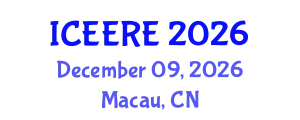 International Conference on Environmental and Earth Resources Engineering (ICEERE) December 09, 2026 - Macau, China