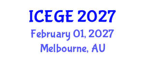International Conference on Earthquake and Geological Engineering (ICEGE) February 01, 2027 - Melbourne, Australia