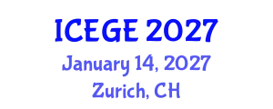 International Conference on Earthquake and Geological Engineering (ICEGE) January 14, 2027 - Zurich, Switzerland