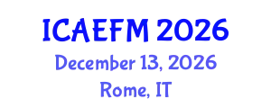 International Conference on Applied Economics and Financial Management (ICAEFM) December 13, 2026 - Rome, Italy