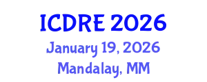 International Conference on Desalination and Renewable Energy (ICDRE) January 19, 2026 - Mandalay, Myanmar