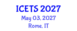 International Conference on Environmental and Territorial Sciences (ICETS) May 03, 2027 - Rome, Italy