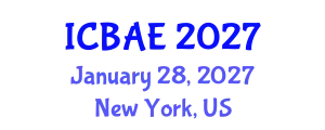 International Conference on Biological and Agricultural Engineering (ICBAE) January 28, 2027 - New York, United States