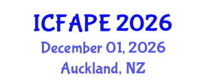 International Conference on Food and Agricultural Process Engineering (ICFAPE) December 01, 2026 - Auckland, New Zealand