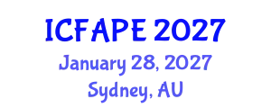 International Conference on Food and Agricultural Process Engineering (ICFAPE) January 28, 2027 - Sydney, Australia