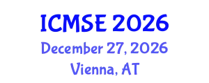 International Conference on Management and Systems Engineering (ICMSE) December 27, 2026 - Vienna, Austria