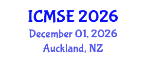 International Conference on Management and Systems Engineering (ICMSE) December 01, 2026 - Auckland, New Zealand