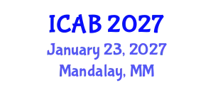 International Conference on Agriculture and Biotechnology (ICAB) January 23, 2027 - Mandalay, Myanmar