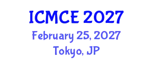 International Conference on Mechanical and Control Engineering (ICMCE) February 25, 2027 - Tokyo, Japan