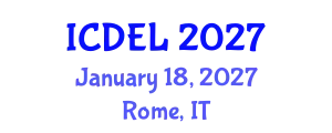 International Conference on Distance Education and Learning (ICDEL) January 18, 2027 - Rome, Italy