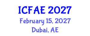 International Conference on Food and Agricultural Engineering (ICFAE) February 15, 2027 - Dubai, United Arab Emirates