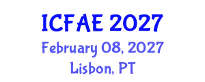 International Conference on Food and Agricultural Engineering (ICFAE) February 08, 2027 - Lisbon, Portugal