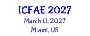 International Conference on Food and Agricultural Engineering (ICFAE) March 11, 2027 - Miami, United States