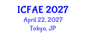 International Conference on Food and Agricultural Engineering (ICFAE) April 22, 2027 - Tokyo, Japan