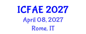 International Conference on Food and Agricultural Engineering (ICFAE) April 08, 2027 - Rome, Italy