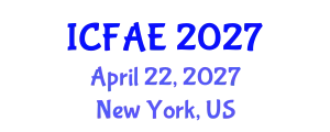 International Conference on Food and Agricultural Engineering (ICFAE) April 22, 2027 - New York, United States
