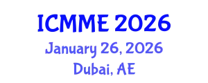 International Conference on Metallurgical and Materials Engineering (ICMME) January 26, 2026 - Dubai, United Arab Emirates