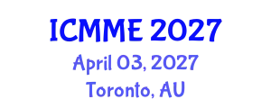 International Conference on Metallurgical and Materials Engineering (ICMME) April 03, 2027 - Toronto, Australia