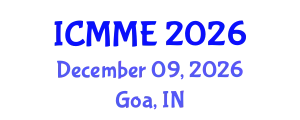 International Conference on Metallurgical and Materials Engineering (ICMME) December 09, 2026 - Goa, India