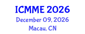 International Conference on Metallurgical and Materials Engineering (ICMME) December 09, 2026 - Macau, China