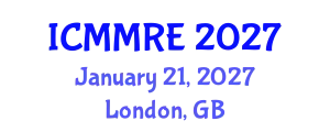International Conference on Mechanical, Mechatronics and Robotics Engineering (ICMMRE) January 21, 2027 - London, United Kingdom
