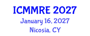 International Conference on Mechanical, Mechatronics and Robotics Engineering (ICMMRE) January 16, 2027 - Nicosia, Cyprus
