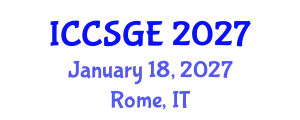 International Conference on Civil, Structural and Geoenvironmental Engineering (ICCSGE) January 18, 2027 - Rome, Italy