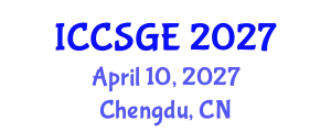 International Conference on Civil, Structural and Geoenvironmental Engineering (ICCSGE) April 10, 2027 - Chengdu, China