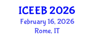 International Conference on Ecology and Environmental Biology (ICEEB) February 16, 2026 - Rome, Italy