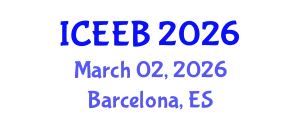 International Conference on Ecology and Environmental Biology (ICEEB) March 02, 2026 - Barcelona, Spain
