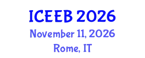 International Conference on Ecology and Environmental Biology (ICEEB) November 11, 2026 - Rome, Italy